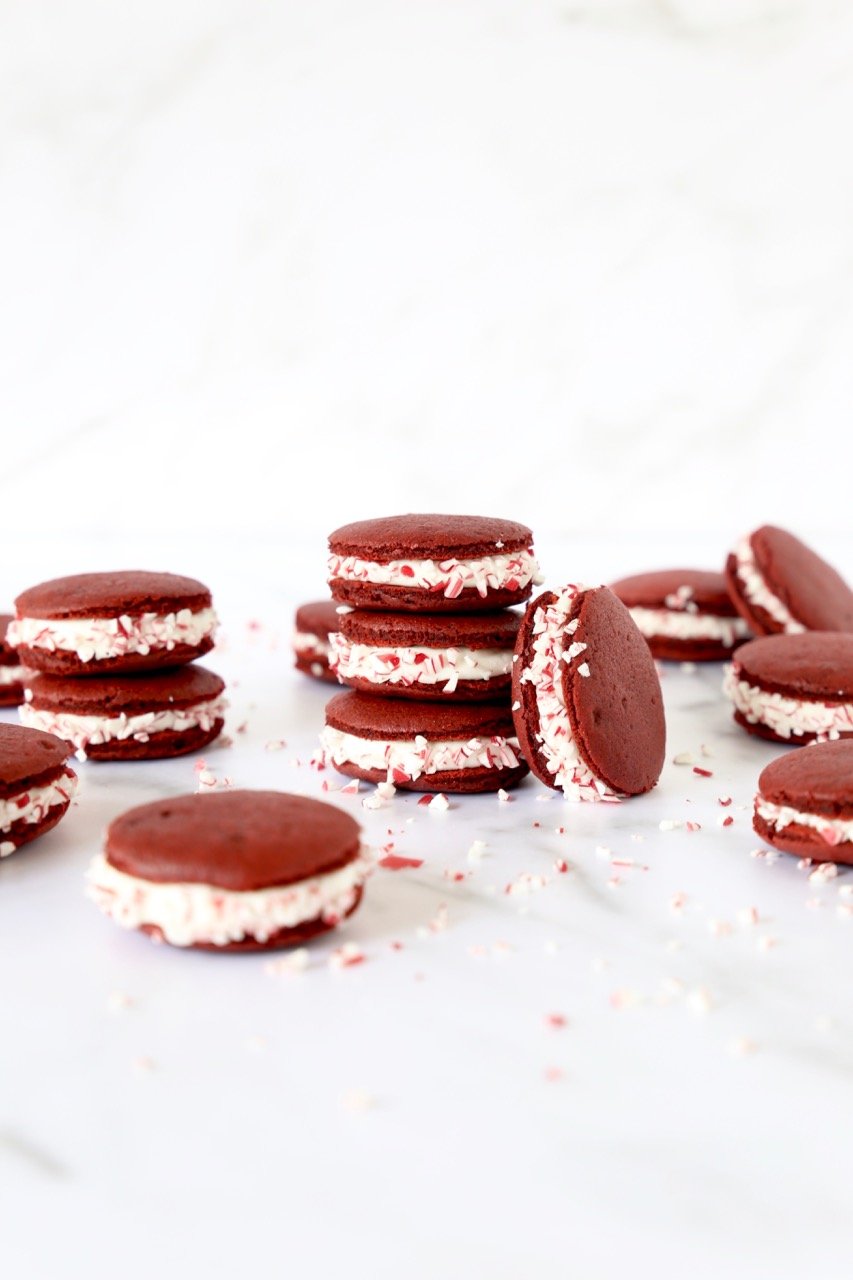 Red Velvet Whoopie Pie with Blueberries