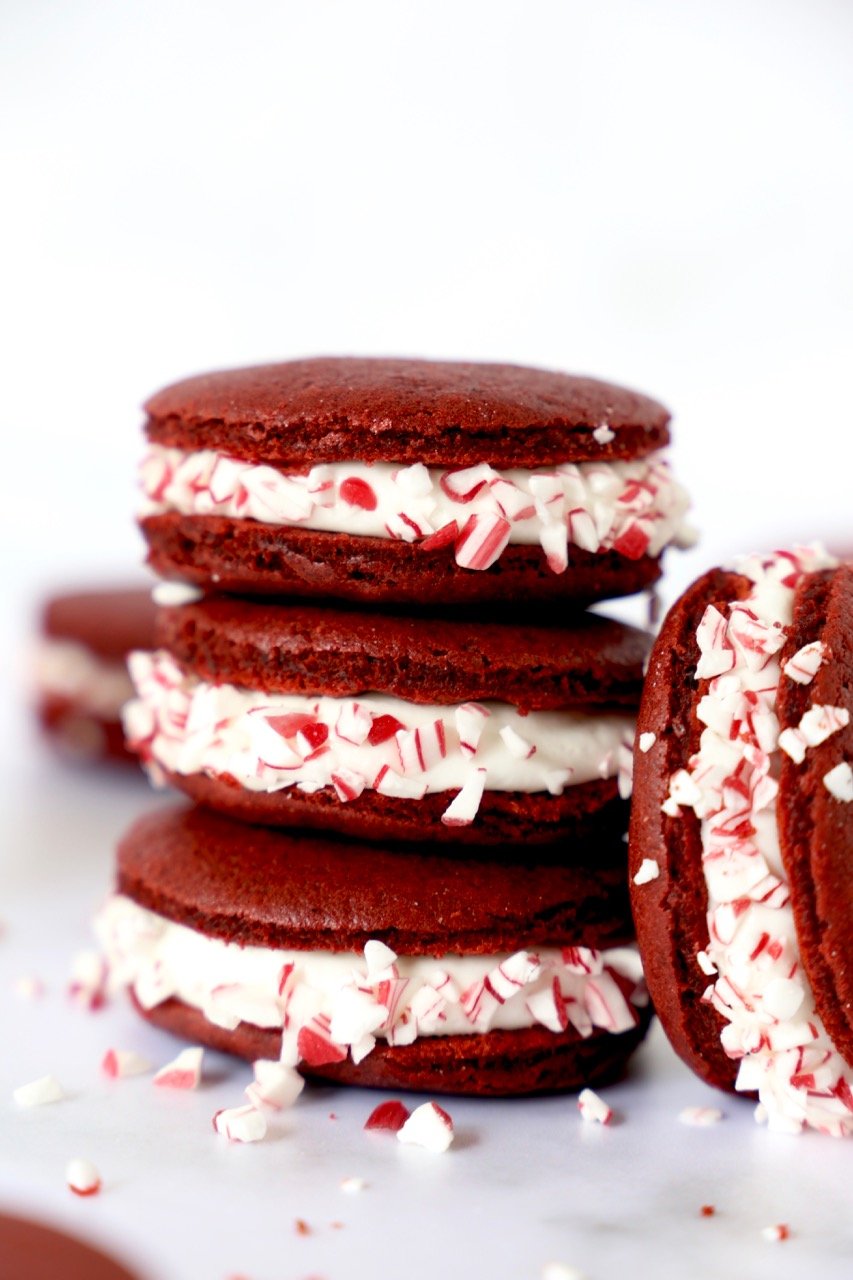 Red Velvet Peppermint Whoopie Pie - Joy + Oliver