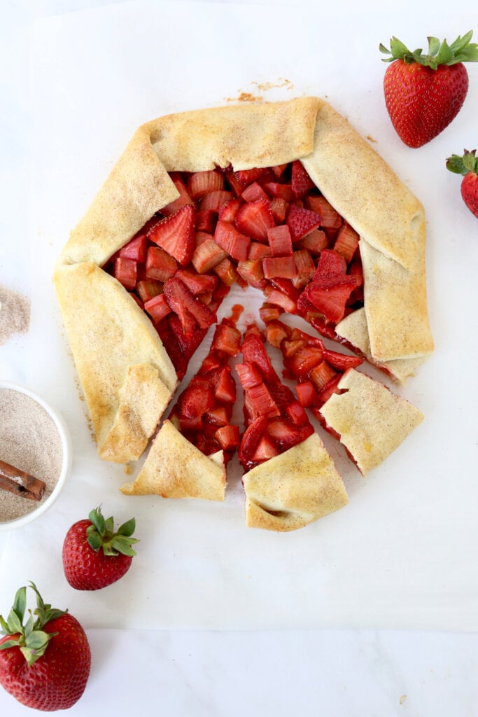 Rustic Strawberry Rhubarb Custard Galette, Recipe