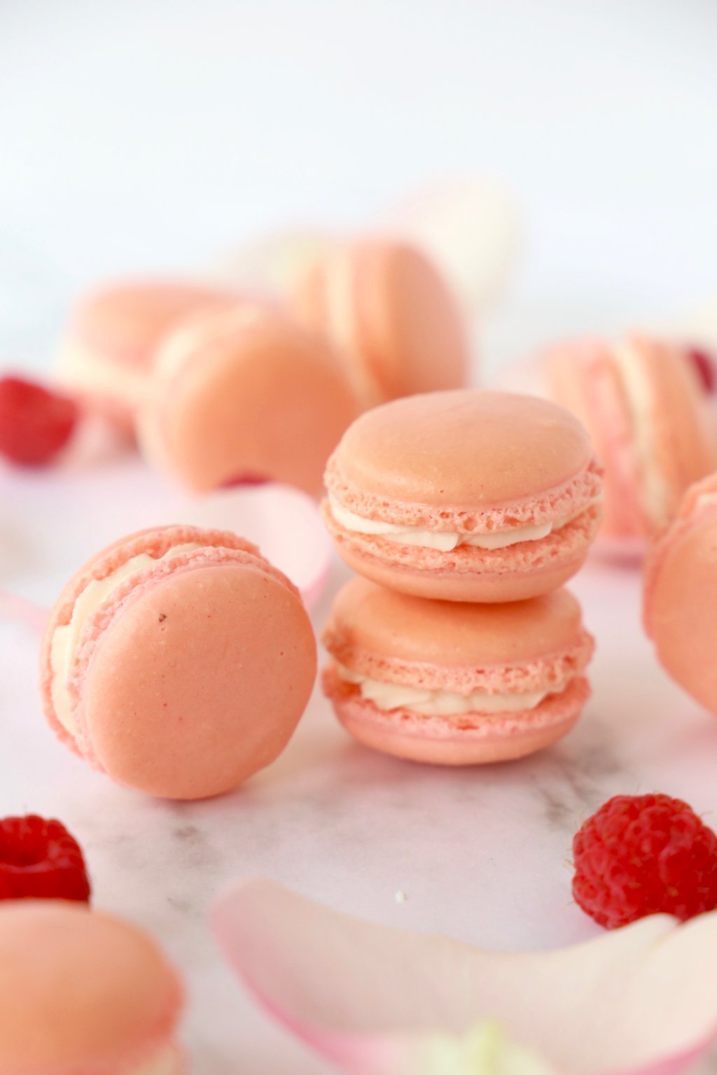 Raspberry Rose French Macarons - Joy + Oliver