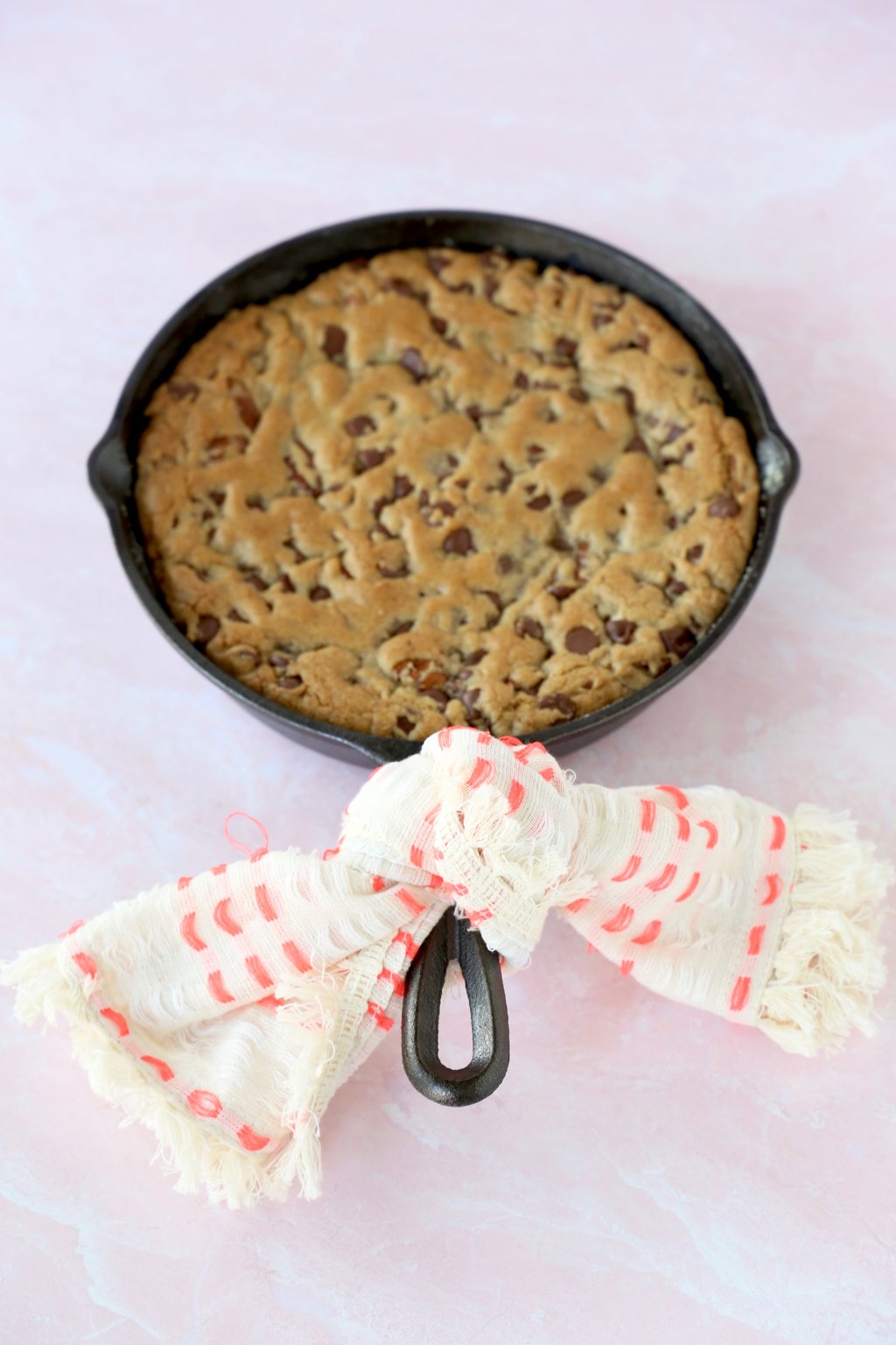 Browned Butter cast Iron Chocolate Chip Cookie