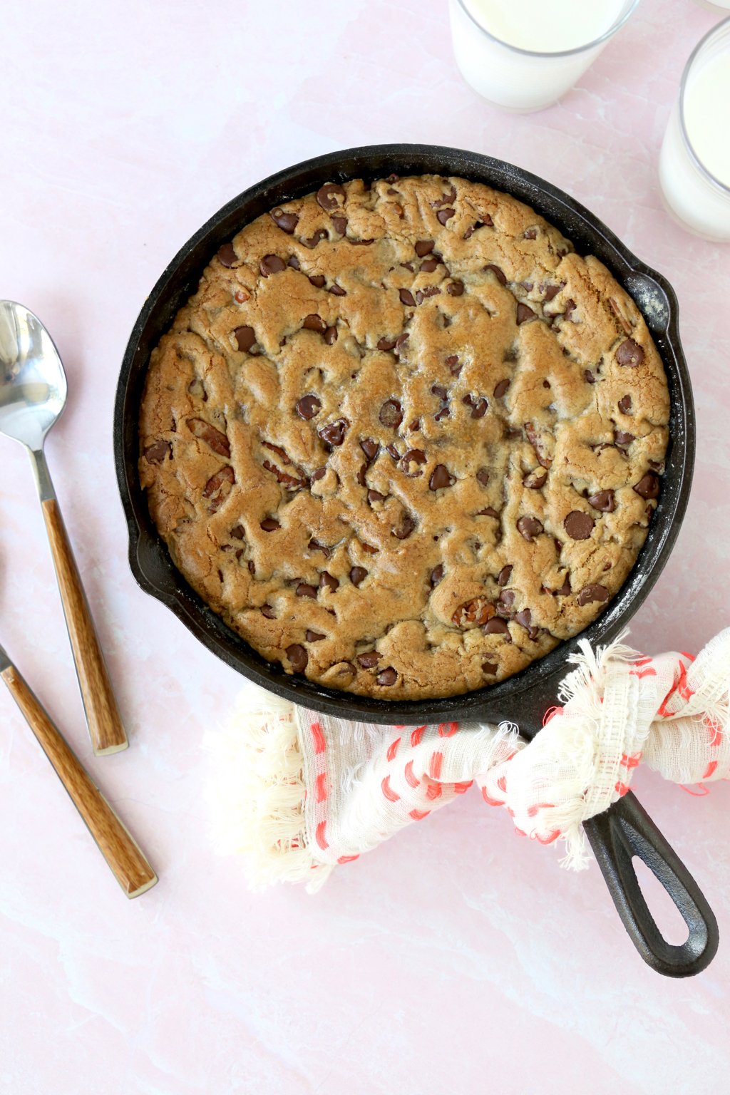 Chocolate Chip Walnut Skillet Cookie