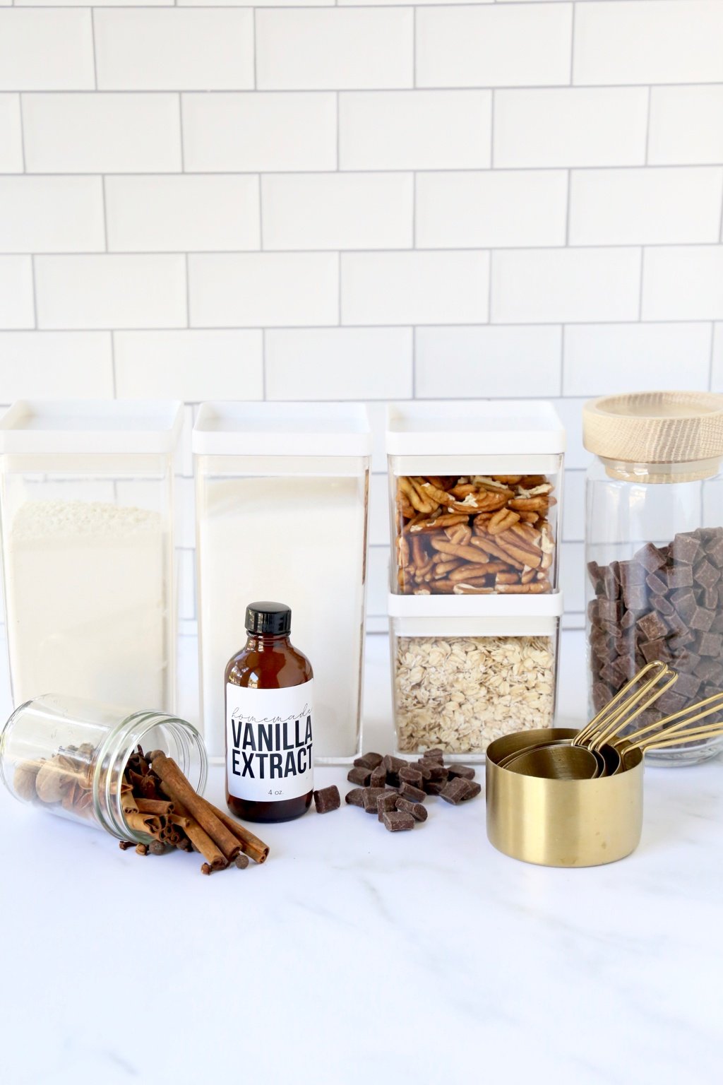 assorted jars of dry good for the pantry