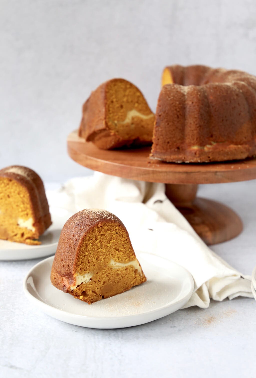 slice of pumpkin bundt cake 