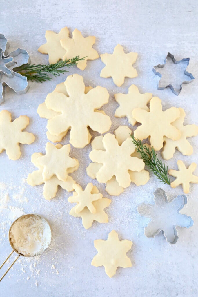 Soft Almond Sugar Cookie Snowflakes - Joy + Oliver